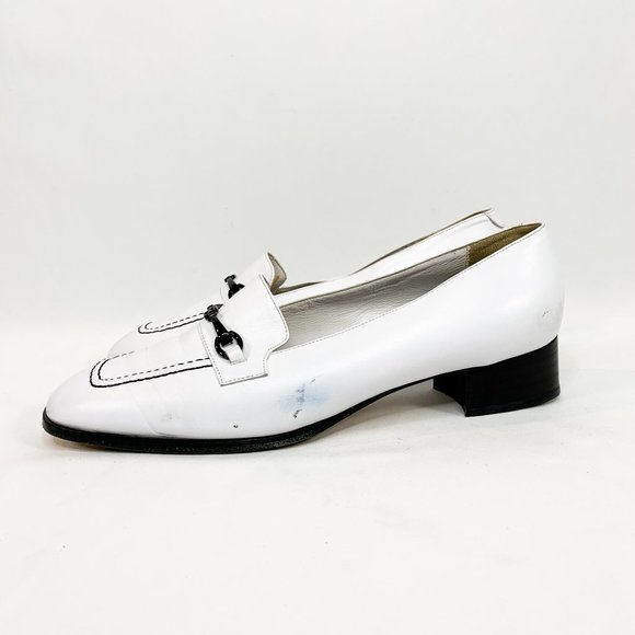 BALLY White Leather Loafers Chunky Heel - Picture 5 of 8